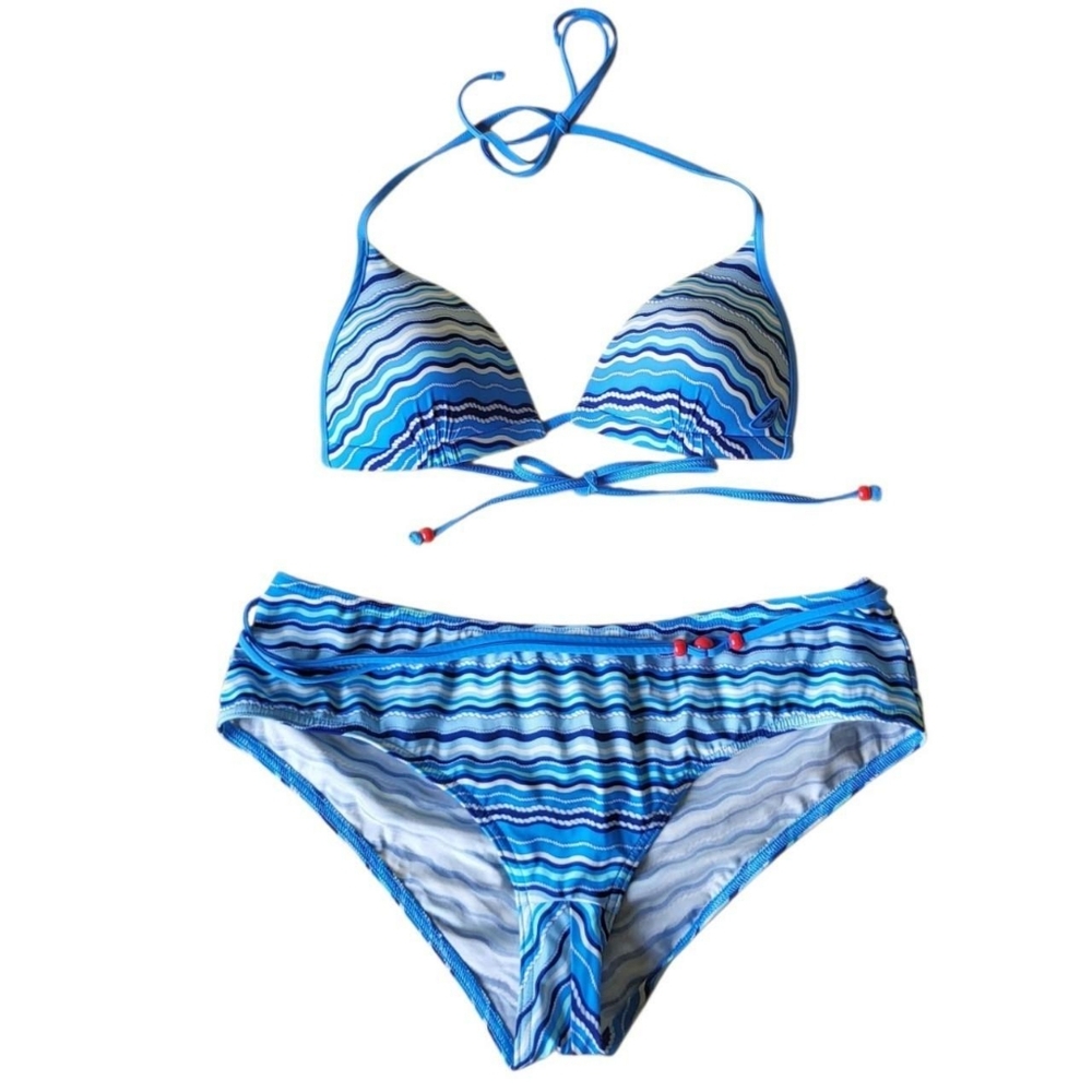 Blue Stripped Y2K Bathing Suit